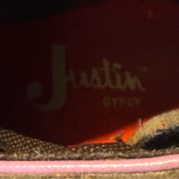 Justin Gypsy Brown Leather Embroidered Pull On Western Boot Size 8.5 B L9903 - Picture 10 of 12